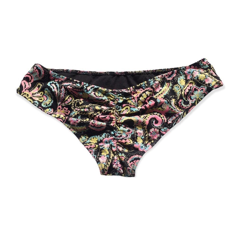 🔃Neon Paisley Print Brazilian Bikini Bottom
